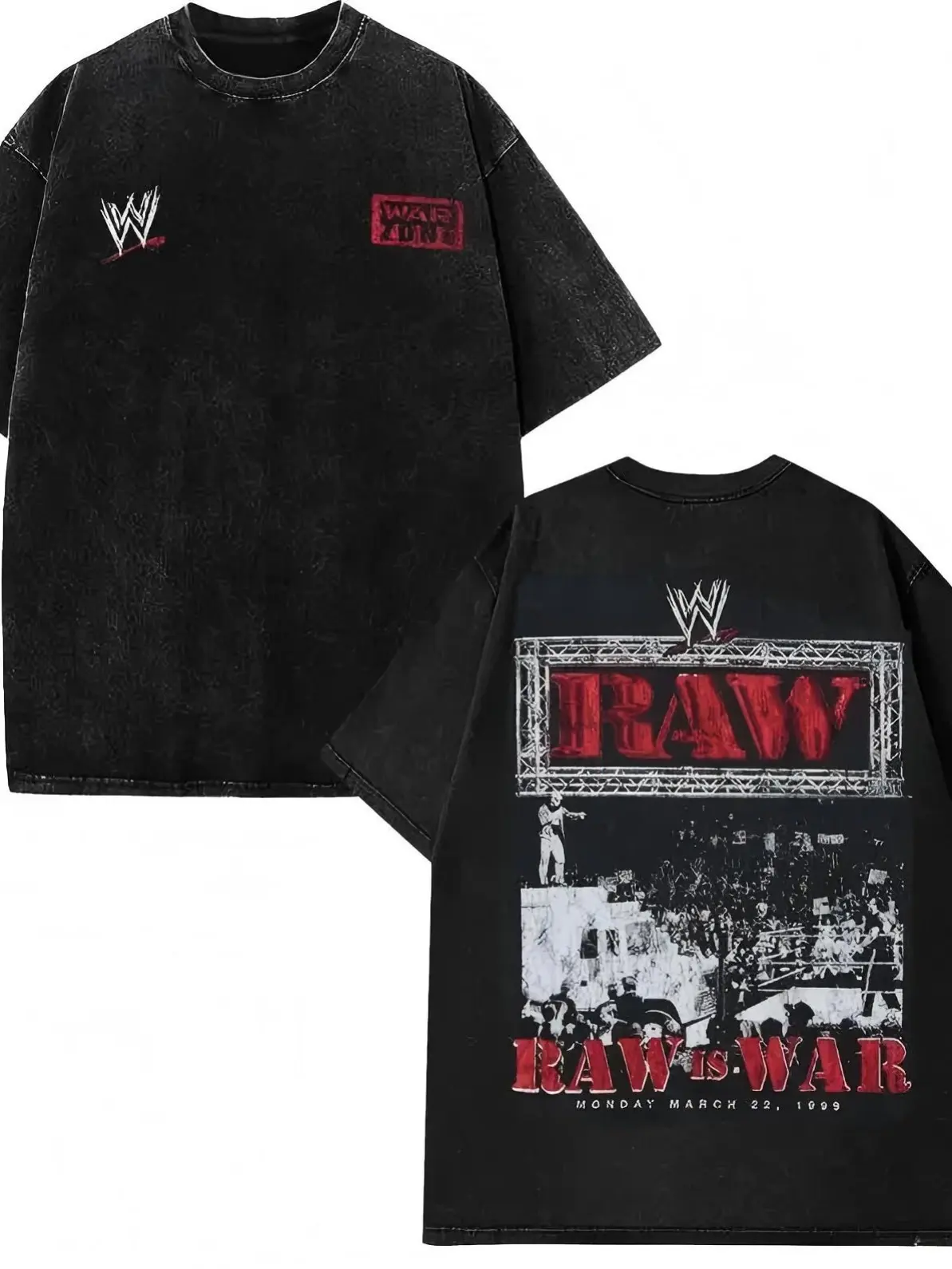 WWE RAW Legends Exclusive Limited Washed Graphic Tee Heavyweight Premium Cotton Oversized Streetwear Urban Fashion Short Sleeve Crewneck Soft Comfortable Casual Summer Top Trendy Retro Apparel Daily Outfit Perfect Gift For Wrestling Fans Adult Men