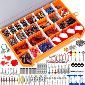 Fishing Lures Baits Tackle Including Crankbaits, Spinnerbaits, Plastic Worms, Jigs, Topwater Lures, Tackle Box and More Fishing Gear Lures Kit Set, 102/302Pcs Fishing Lure Tackle