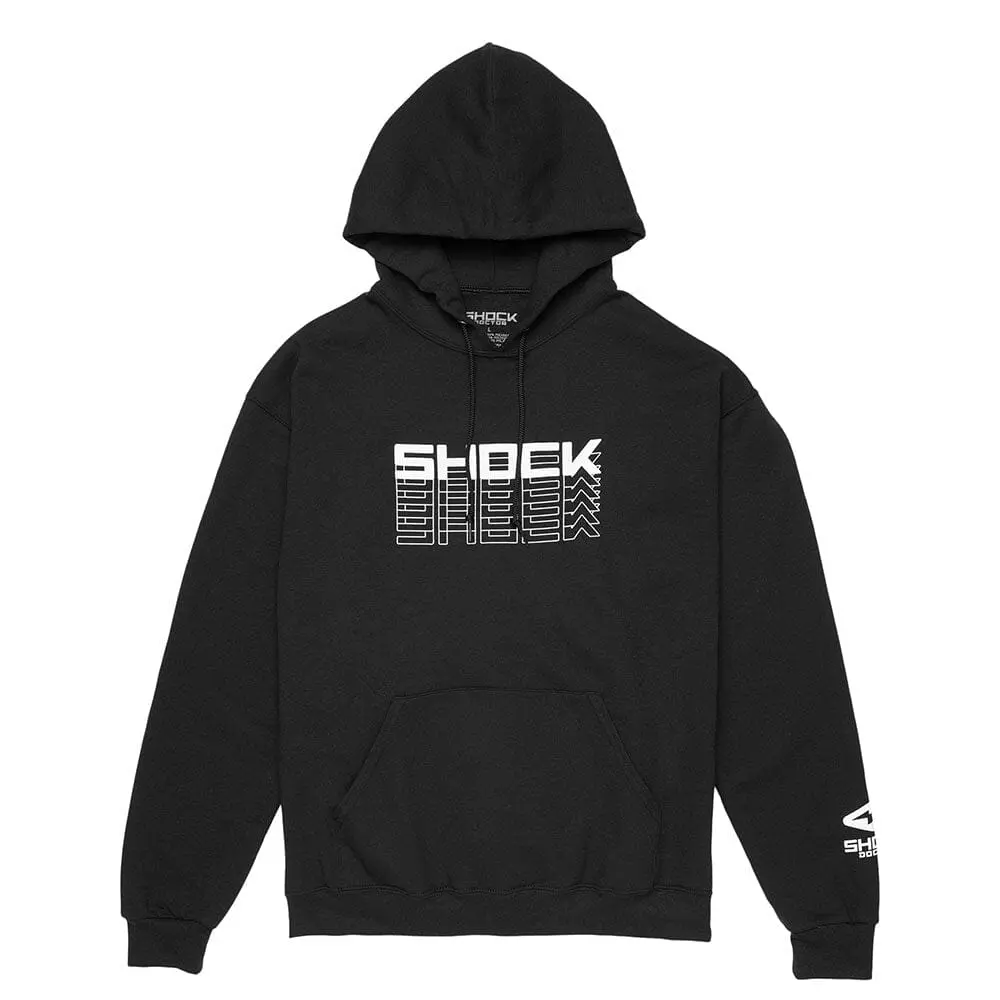 Shock Doctor Performance Heavyweight Hoodie Menswear Autumn Medium Fitted Long Sleeve Pullover with Pocket Black Modern Style Personalized Sweatshirt Tops Operator