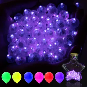 50 count LED Balloon Lights,Mini Balls Lights,Long Standby Time Party Lamps, for Paper Lantern Halloween Christmas Wedding Birthday Party Decoration Purple