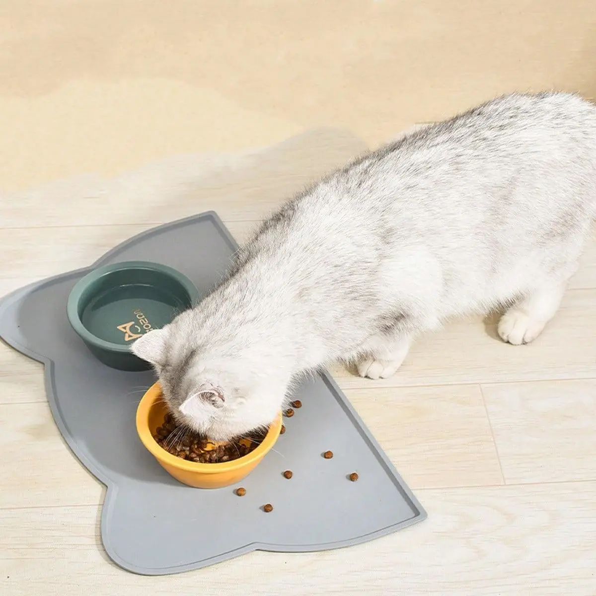 Cartoon Design Pet Placemat, Anti Slip Anti Spill Pets Feeding Mat, Waterproof Pets Dining Mat Pets Drinking Placemat, Pet Supplies Cat Accessories