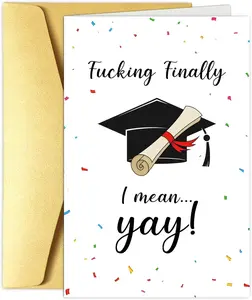 Hilarious Graduation Card for Men Women, Funny Congratulations Cards for High School College Graduation, Grad Gift for Him Her