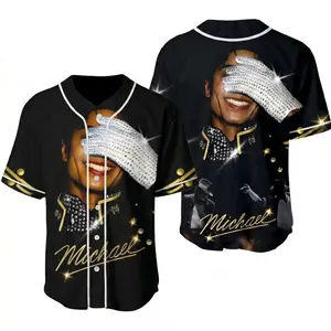 MJ Fan Baseball Jersey – King of Pop Inspired Streetwear Shirt Baseball Jersey Shirts