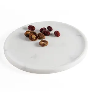 Koville 11.7-Inch Marble Design Serving Tray - Decorative Round Tray for Home,Modern Decor & Serving Trays for Bathroom, Kitchen, Nightstand, Jewelry Ring Dish Holder, Table Accents Decor(Statuario)