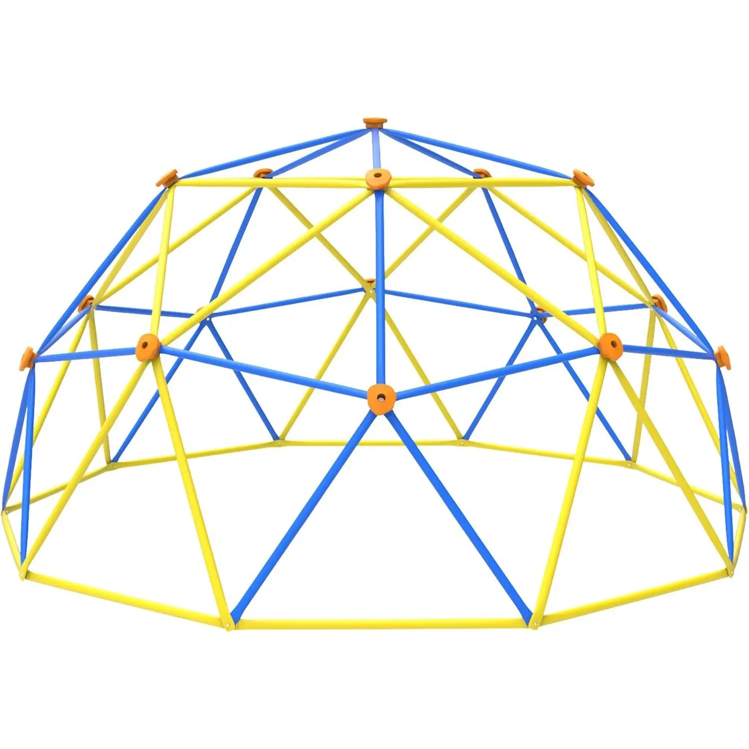 ACWARM HOME 10FT Climbing Dome, Outdoor Jungle Gym for Kids, Geometric Dome Climber Supporting 880 Lbs Anti-Rust Metal Outdoor Play Structure ASTM Approved Blue & Yellow