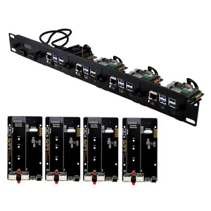 52Pi RS01 1U Rack Mount for Raspberry Pi5 with four PCIE NVME Expansion Board, Supports M.2 NVMe 2230/2242/2260/2280 SSDs