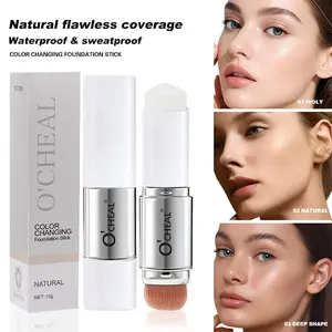 Thermal Color-Changing Dual-Ended Foundation Stick, Concealer and Nose Shadow, Long-Lasting Waterproof Formula, Perfect for Makeup Enthusiasts