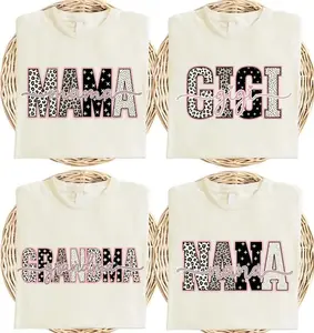 Comfort Colors Custom Leopard Mama T-shirt, Mothers Day Gift, Personalized Grandma Tee, Gigi Shirt, Grammy Mimi Nonny Mommy Honey T-shirts- DarkFlex