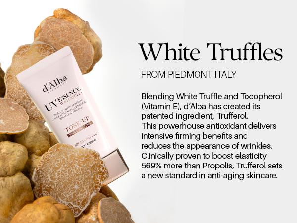 [OFFICIAL d'Alba] White Truffle Waterfull Tone Up Sunscreen Serum - SPF 50+ Hydrating Korean Facial Sun Cream (1.69 fl oz) Lightweight Moisturizer