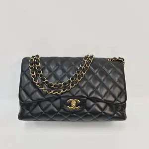 Pre-owned CHANEL LEATHER Shoulder Bags Classic Double Flap Jumbo Bag in Lambskin [BF 12Z] YS1356X