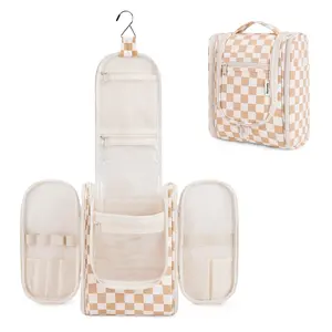 Narwey Hanging Toiletry Bag for Women Travel Makeup Bag Durable Canvas Organizer Toiletries Bag Men for Cosmetics Essentials Accessories