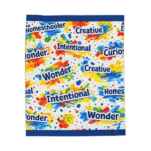 Homeschooler Creative Intentional Wonder Velveteen Plush Blanket | Colorful Paint Splash Words