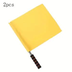 High-Quality Referee Flag, Stainless Steel Non-Slip Handle, Football Track & Field Competition Signal Flag, Outdoor Event Command Flag, Multiple Colors Available