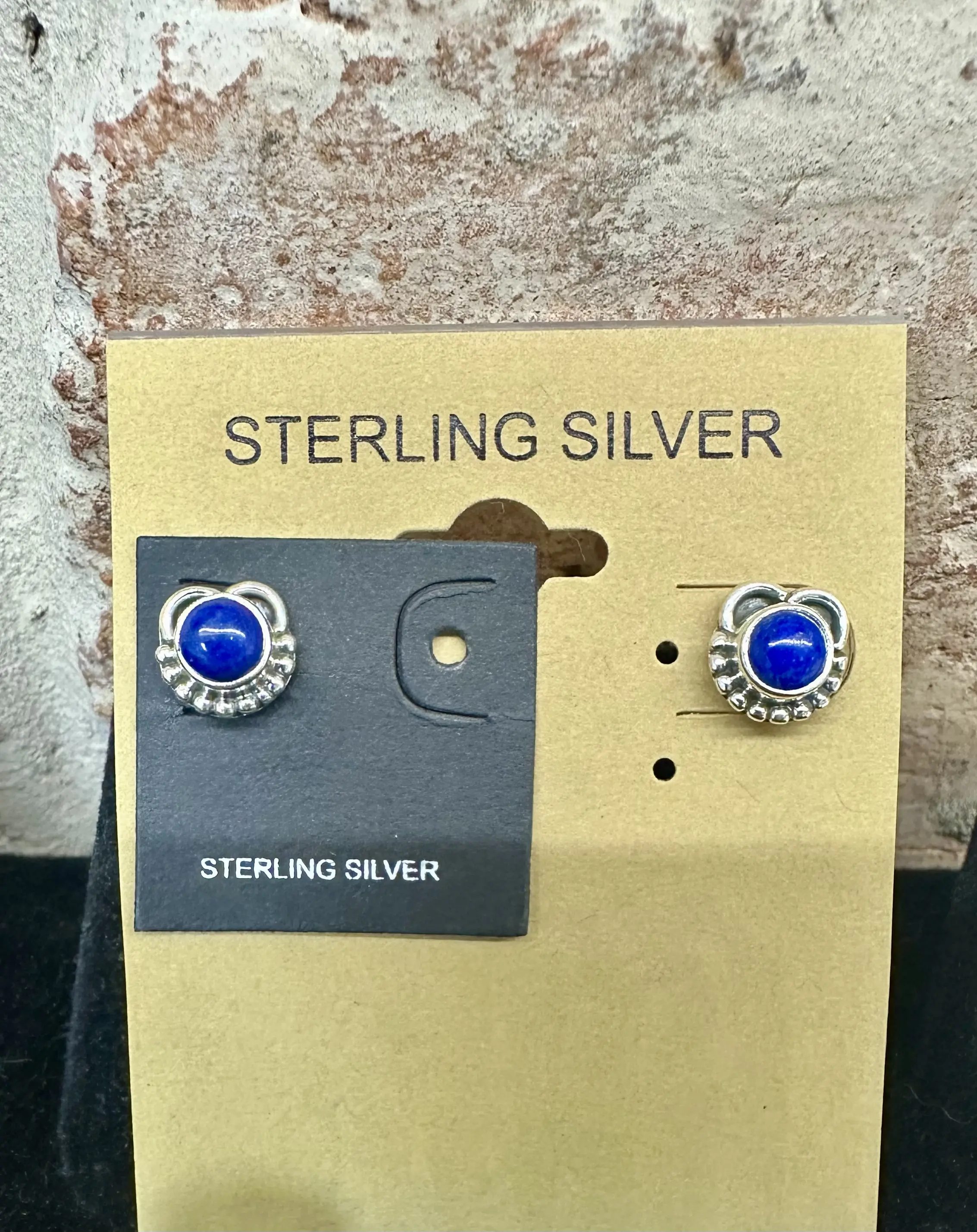 Sterling Silver Lapis Stud Earrings