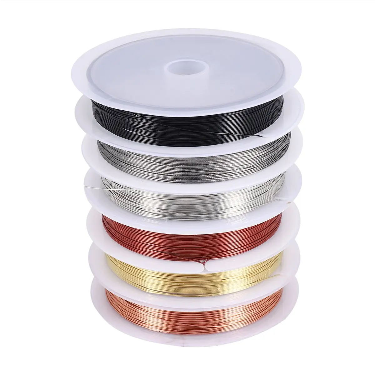 24 Gauge Beading Wire (6-Pack), Jewelry Making Supplies with Ear Wires & Beading Tools for Bracelet Making, Earring Making, Anklets & Jewelry Projects, Jump Rings, Wire Wrapped Pendants