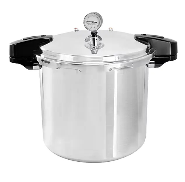 MegaChef Aluminum 24 Quart Pressure Cooker Stovetop Pressure Canner Large Capacity Pressure Pot for Home Cooking Meal Prep Canning Vegetables Fruits Seafood Poultry Beef Durable Aluminum Construction Safety Lock Lid Easy Clean Cookware