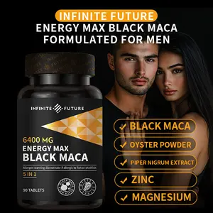 INFINITE FUTURE Men’s 5-IN-1 Black Maca Supplement | 6400mg with Oyster Powder & Zinc | 90 Tablets