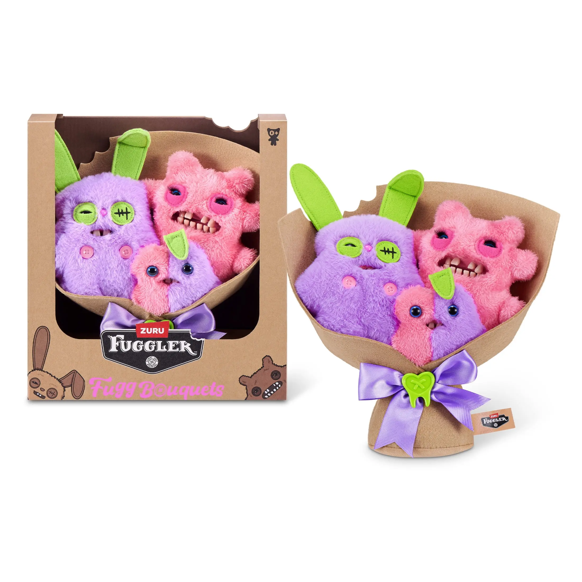 Fuggler Bouquets 2 x 9 Inch, 1 x 3.5 Inch Fugglers (Rabid Rabbit, Sir Nobbynuts, Nobbybits) by ZURU