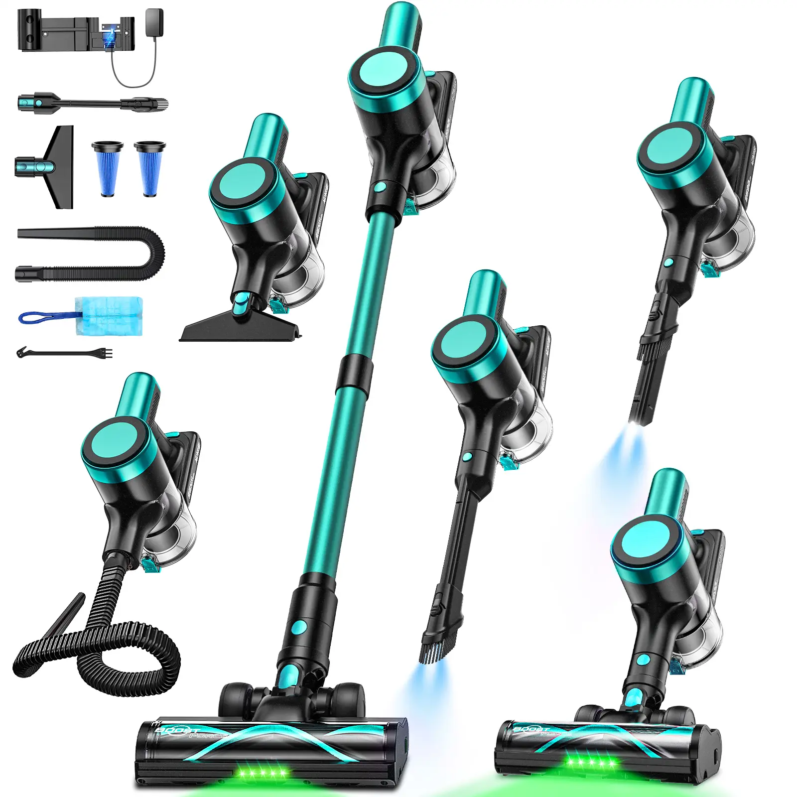 VICEASE Vacuum Cleaner, 500W Powerful Suction, 55min Run Time, Self-Standing, Wall-Mounted Charging, Stick Vacuum Cleaner for Hardwood/Carpet/Pet Hair/Car/ Home Cleaning Tool Rechargeable summerwins,summerwins