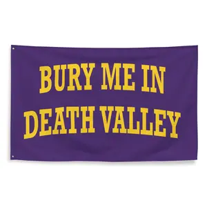 LSU Bury Me Death Valley Flag - Purple Banner with Yellow Text, Ideal for Home Decor and Commemoration