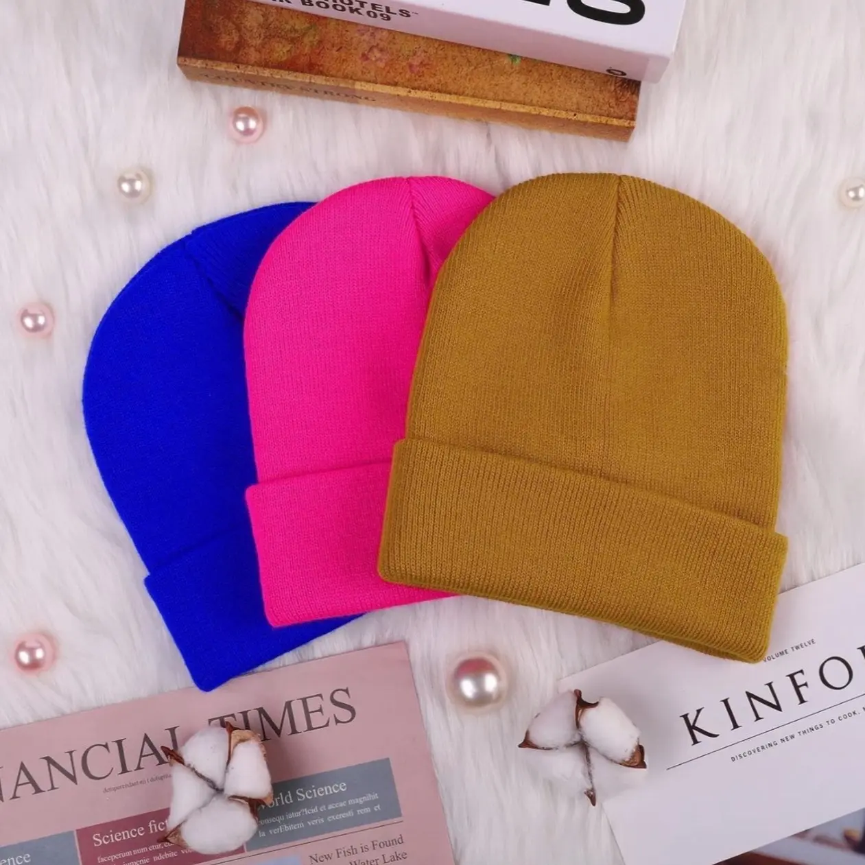 Cooraby 12-Pack Unisex Simple Plain 2-Layered Warm Acrylic Knit Cuff Beanies for Winter Fashion & Outdoor Activities, 12 Pieces, 2 Layers, Anniversary, Hand Wash Only, Basic, Lightweight, Cold Wash, Portable