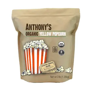 Anthony's Organic Yellow Popcorn Kernels, 3 lb, UnPopped, Gluten Free, Non GMO