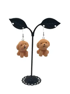 Fluffy dog earrings