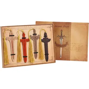 4 count Sword Bookmarks with Tassel,  Bookmarks for Reading, Personalized Wooden Bookmark,   Bookmark Engraved, Birthday  for Men, Women, Girls, Boys
