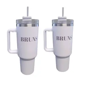 BRUNS White cups 40 oz, (pack of 2) Quencher H2.0 FlowState Stainless Steel Vacuum Insulated Tumbler with Lid and Straw for Water, Iced Tea or Coffee  ￼  ￼  ￼  ￼  ￼  ￼  ￼  ￼  ￼ Drinkware