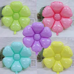 Daisy Flower Shaped Balloon, 5 Counts/set Colorful Inflatable Balloon, Party Balloon for Birthday Wedding Baby Shower Decoration