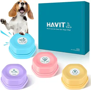 Dog Buttons Talk-Set of 4 Dog Communication Buttons,30'' Recordable Button for Dogs & Cats to Communicate, Dog Training Button Set, Dogs Funny Gift