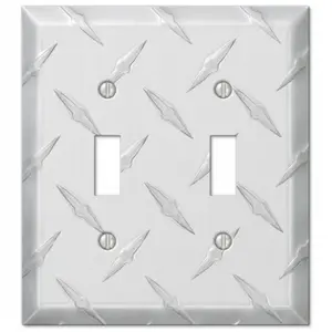 212 MAIN 955TT Wallplate - 2-Tog Diamond Design, Chrome Finish, Industrial Look, Wall Mount Audio & Video Accessory for Audio/Video Needs
