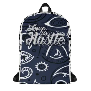 Love The Hustle Bandana Backpack Navy Tops