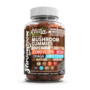 Clean Nutra Lion's Mane, Turkey Tail, Cordyceps, Reishi, Chaga, Sweet Toot, Maitake, Meshima Mushroom Gummies - ShroomZoom