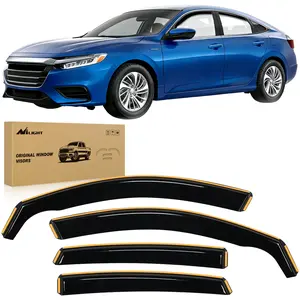 Nilight in Channel Rain Guards for Honda Accord 2018 2019 2020 2021 2022 2023 Vent Window Visors-4pcs Car Black Automotive Vehicle dealsforyoudays