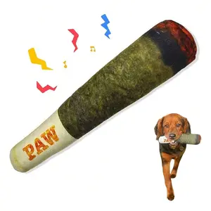 Cigar Design Plush Squeaky Dog Toy – Interactive Chew Toy for Small & Medium Dogs