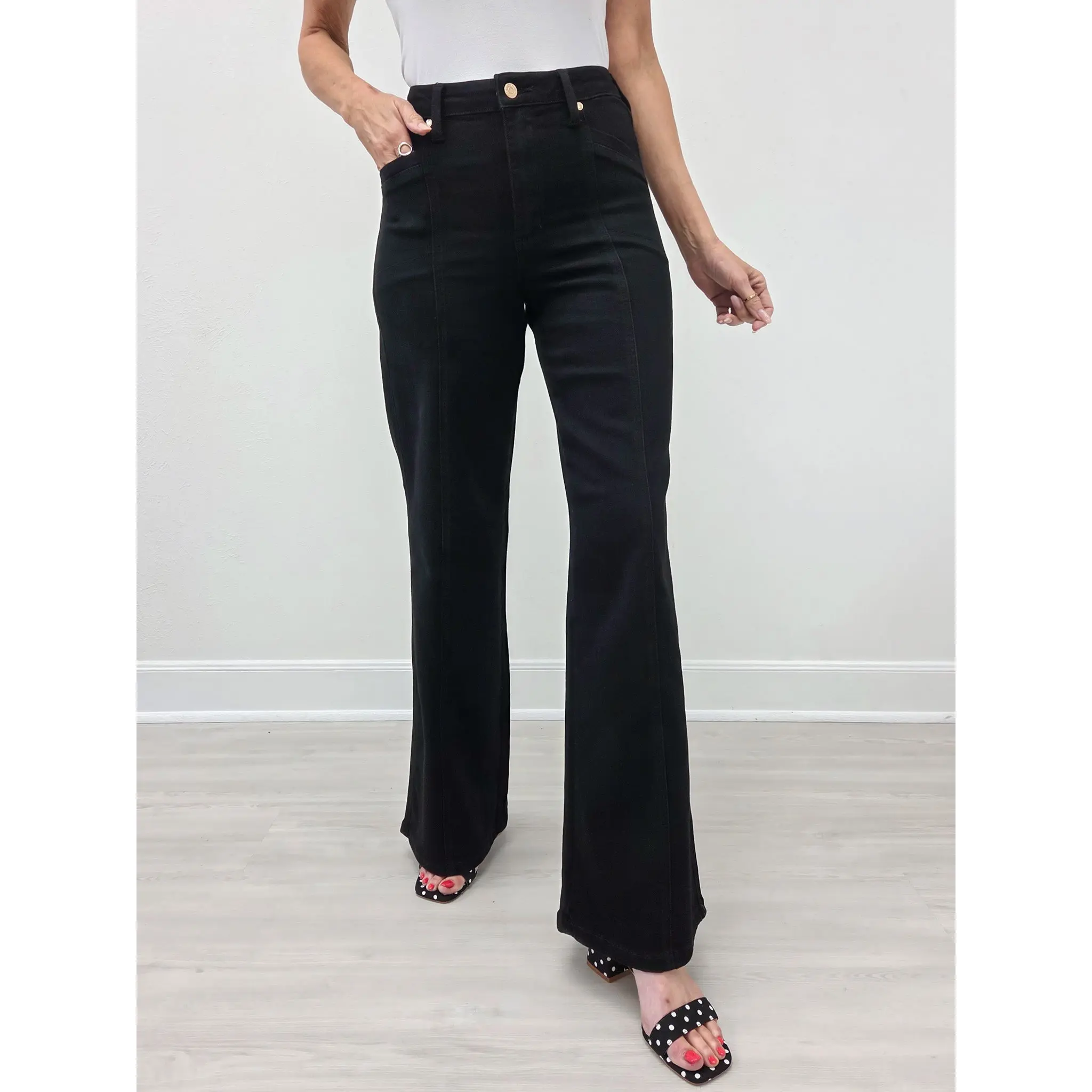 Judy Blue MOONLIGHT High Waist Retro Wide Black Jean