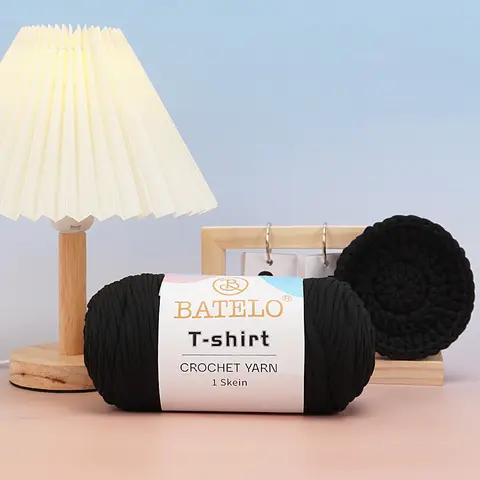 BATELO Soft T-Shirt Yarn, 400g/120yds Polyester-Spandex-Polyamide Blend, Stretchy Crocheting Supplies for Crafting Enthusiasts, Versatile Use in Home Decor, DIY Projects