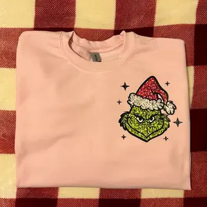 Pink Faux sequin Christmas sweater