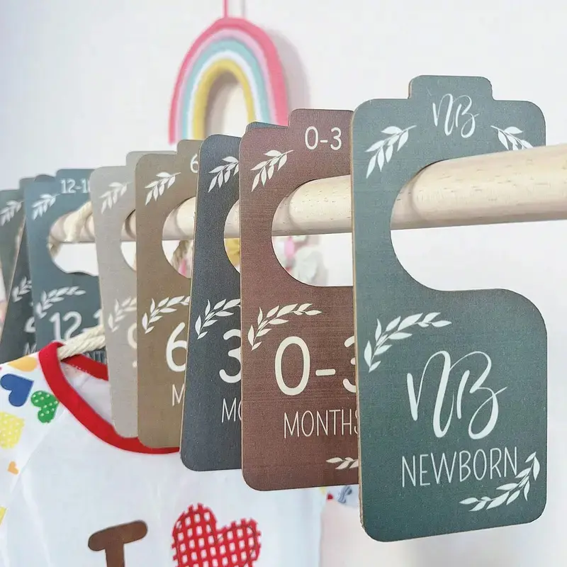 Wooden Baby Closet Dividers, Double Sided Colorful, Nursery Decor, Baby Clothes Dividers, Perfect Gift for Holidays, Hanging Clothes Storage