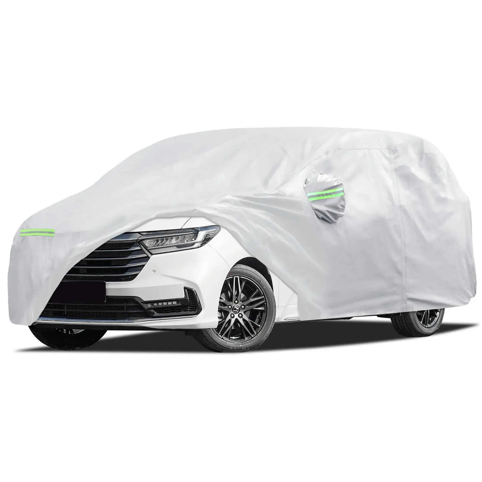 Car Cover Custom Fit for Honda Odyssey Minivan 1999-2025, Waterproof Full Exterior Cover Sun Rain Protection with Door Zipper Silver