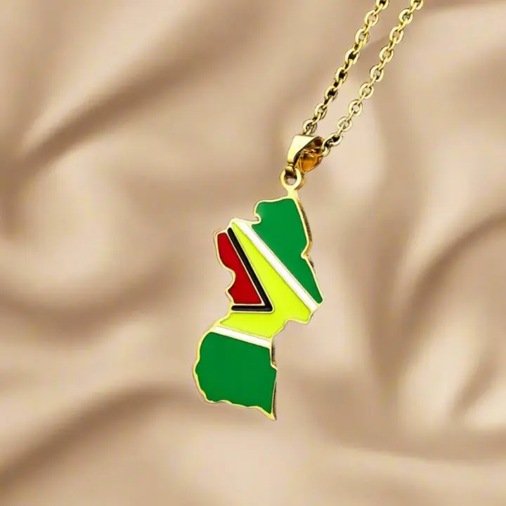 Guyana Map Necklace