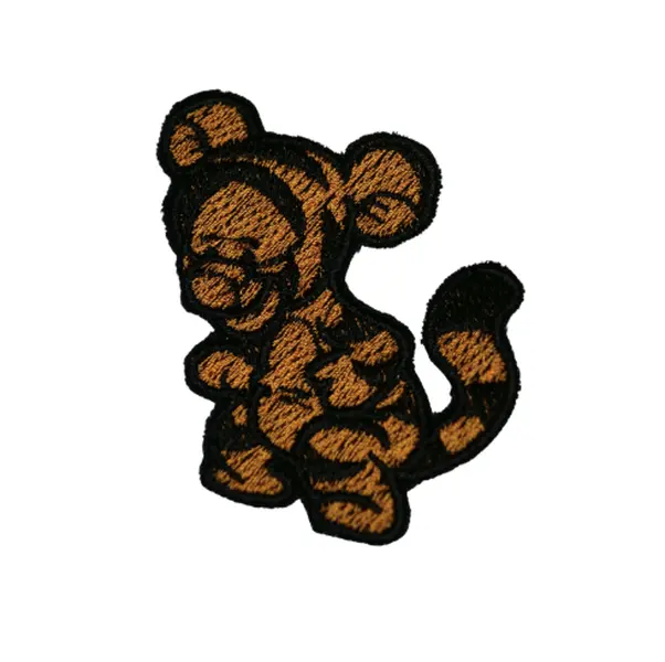 Bouncy Striped Tiger Cartoon Embroidered Patch – Cute Jungle Character Iron-On Badge
