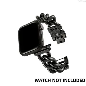 Stainless Steel Cowboy Chain Apple Watch Band (Band Only), 1 Count Fashionable Replacement Strap for Men & Women, Compatible with SE Series, Stylish Everyday & Spring Wear