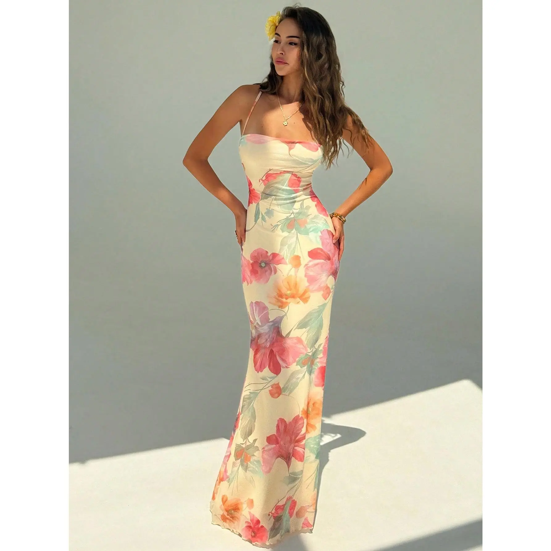 fall boho dresses for women Tall Boho Floral Print Maxi Dress
