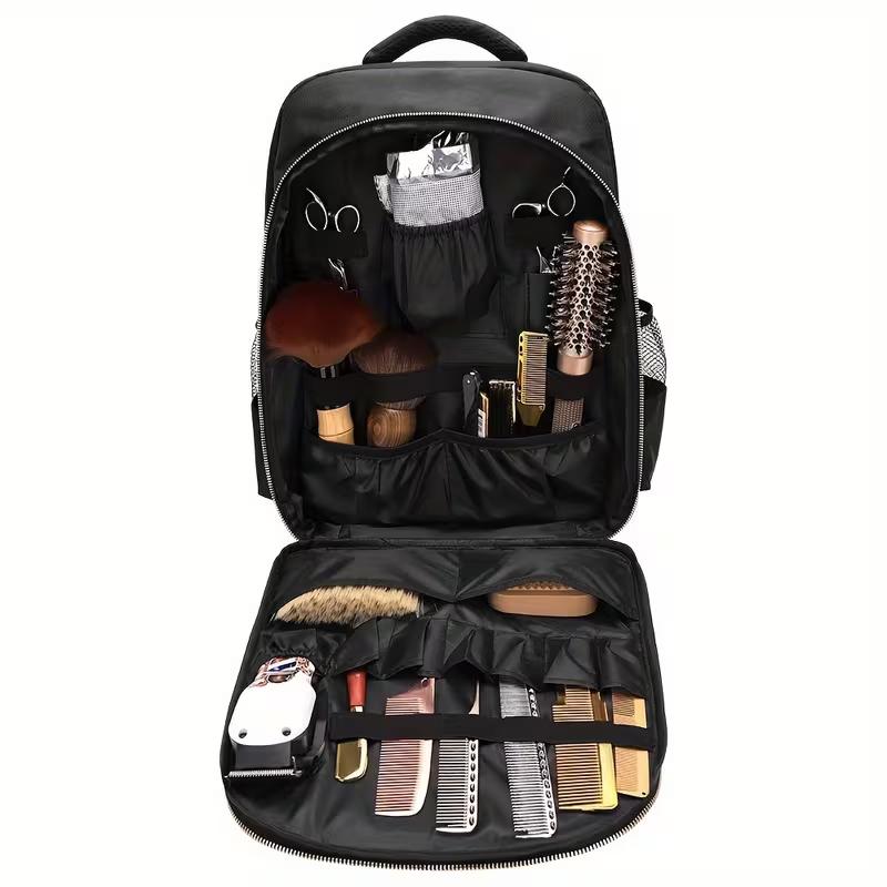 Large Capacity Hair Cutting Tool Kit, Beauty And Hairdressing Barber Storage Backpack, Portable And Foldable Makeup Bag For Travel