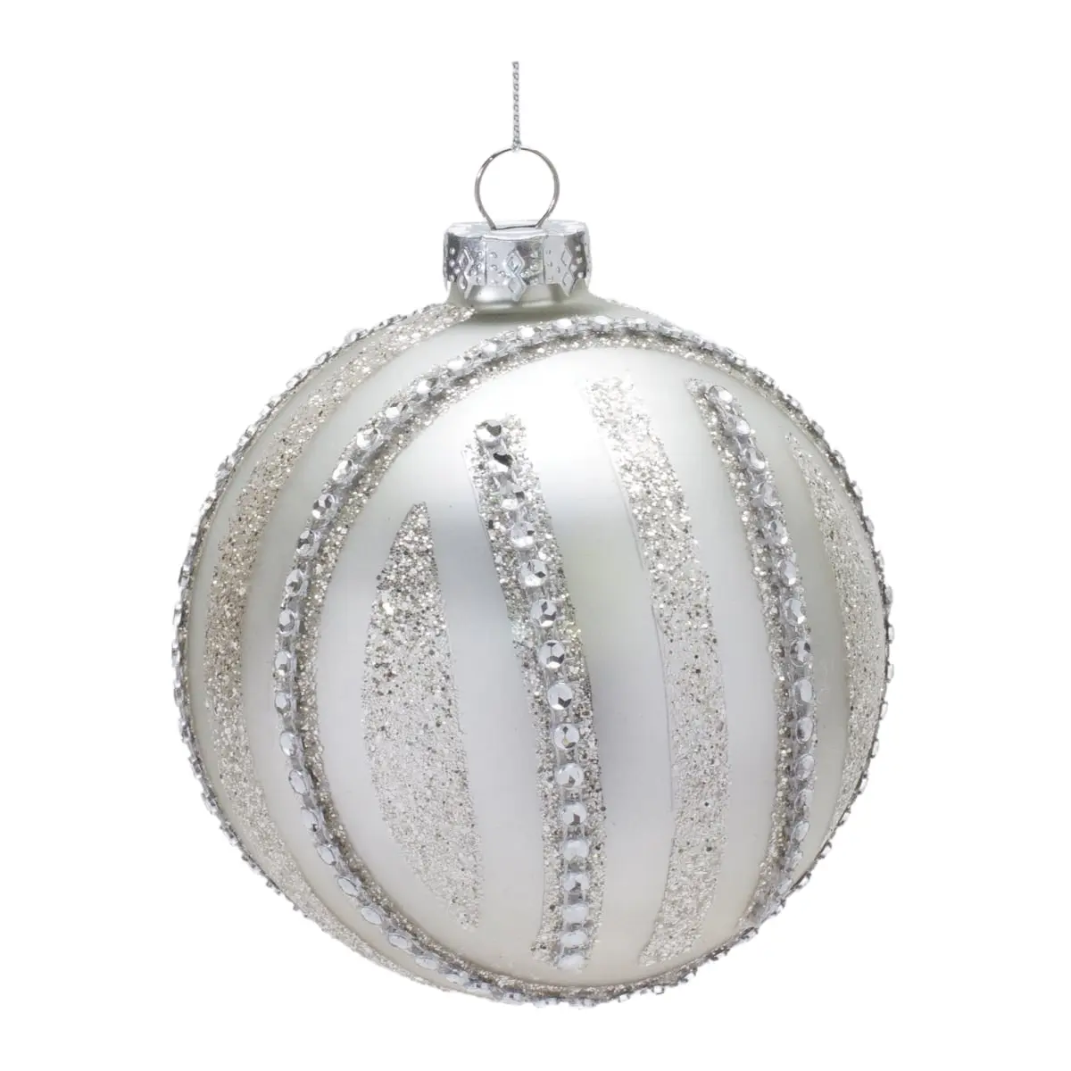 6-Piece Jeweled Glass Ball Christmas Tree Decor Set, Festive Home & Party Ornaments