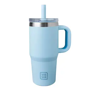 YAYA My First Travel Tumbler for Toddlers - Portable Stainless Steel Tumbler with Silicone Straw, Leak-Proof Lid, Insulated for Cold Drinks. Drinkware Reusable Mug Bottled