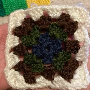 BrynoMade Hand Crocheted Sunburst Color Morning Coffee Granny Square Coaster for Tableware