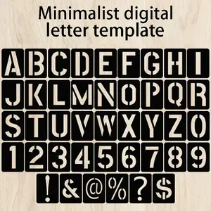 PP Plastic Ruler, 42 Sheets Number Letter Symbol Stencil Template, Ideal for Wall Art, Furniture Renovation, DIY Crafts, Diy Painting Supplies